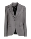Revise Concept Woman Blazer Grey Size 8 Polyester, Viscose, Elastane In Gray