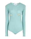 Revise Concept Woman Bodysuit Turquoise Size 10 Polyester, Elastane In Blue
