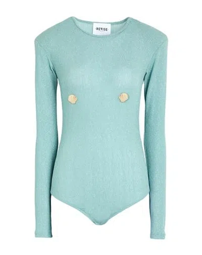Revise Concept Woman Bodysuit Turquoise Size 10 Polyester, Elastane In Blue