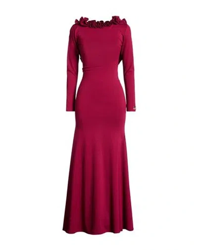 Revise Concept Woman Maxi Dress Burgundy Size 4 Viscose, Polyamide, Elastane In Red