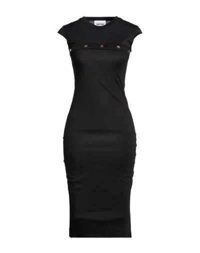 Revise Concept Woman Midi Dress Black Size 8 Cotton, Nylon, Elastane