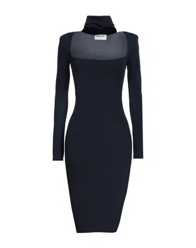 Revise Concept Woman Midi Dress Navy Size 4 Polyester, Elastane