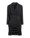 Revise Concept Woman Mini Dress Black Size L Polyester, Elastane