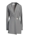 Revise Concept Woman Mini Dress Grey Size 8 Polyester, Viscose, Elastane