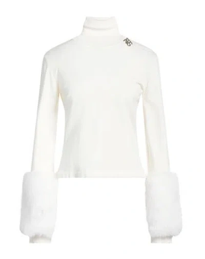 Revise Concept Woman Turtleneck Cream Size L Viscose, Polyester In White