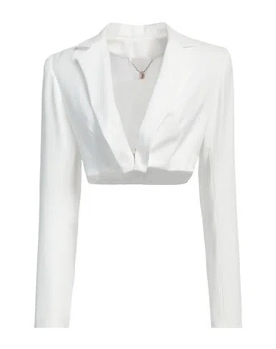 Revise Woman Blazer White Size 8 Polyester
