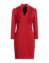 Revise Woman Mini Dress Red Size M Polyester, Elastane In Red