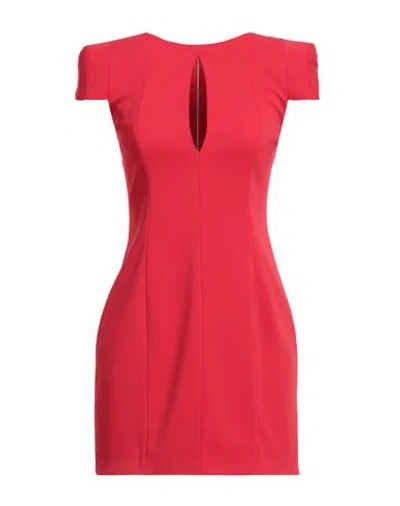 Revise Concept Woman Mini Dress Tomato Red Size 4 Polyester, Elastane