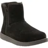 Revitalign Aspen Fireside Faux Fur Lined Leather Bootie Slipper In Black