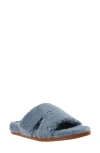 Revitalign Callie High Pile Fleece Slide Slipper In Blue