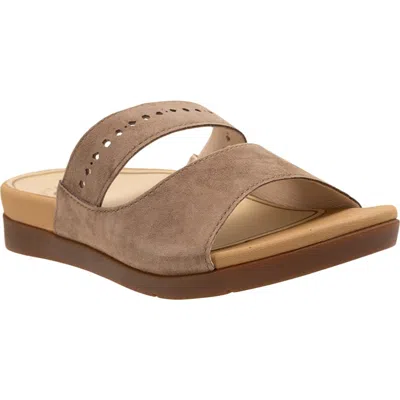 Revitalign Corpus Double Strap Slide Sandal In Brown