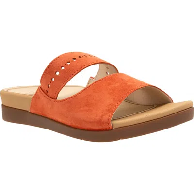 Revitalign Corpus Double Strap Slide Sandal In Orange
