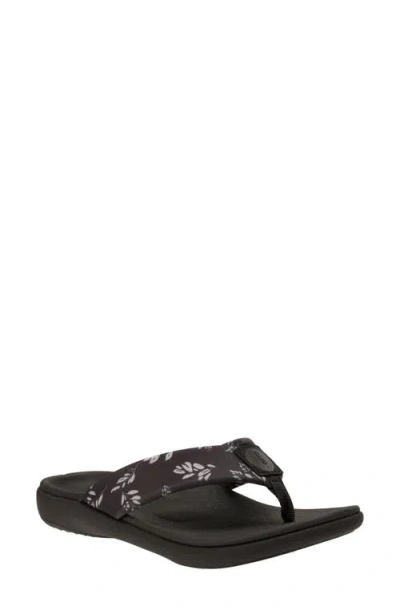 Revitalign Dahlia Botanical Orthotic Flip Flop In Black