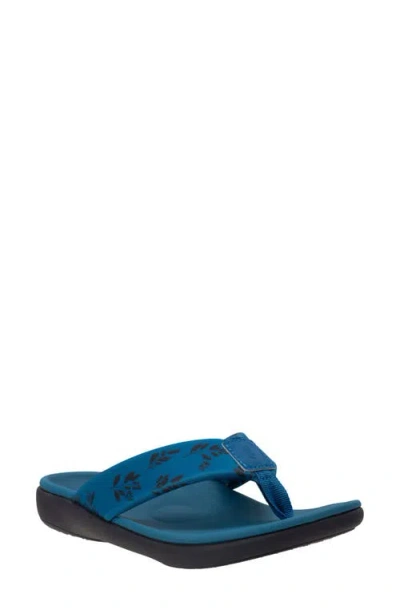 Revitalign Dahlia Botanical Orthotic Flip Flop In Mykonos Blue