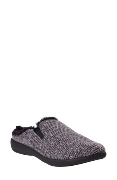 Revitalign Dundee Cozy Chenille Faux Fur Lined Slipper In Black