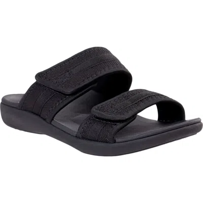 Revitalign Elevate Double Strap Slide Sandal In Black