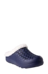 Revitalign Fusion Vitality Faux Fur Lined Clog In Peacoat