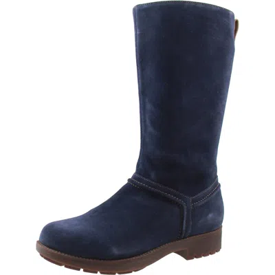 Revitalign Kelso Womens Zipper Suede Mid-calf Boots In Blue