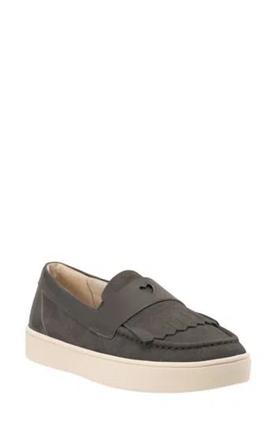 Revitalign Malibu Kiltie Leather Slip-on Sneaker In Gray