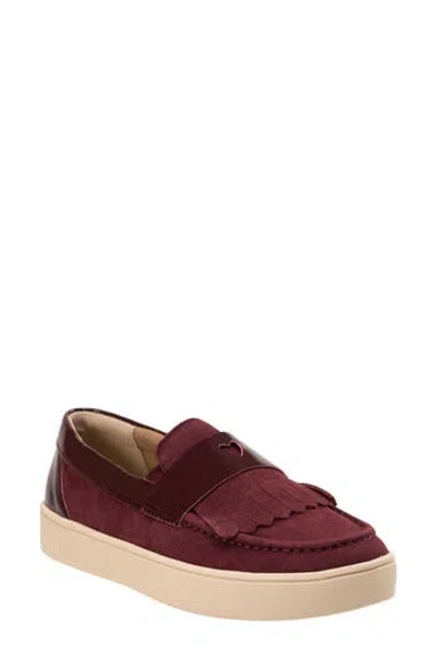 Revitalign Malibu Kiltie Leather Slip-on Sneaker In Red
