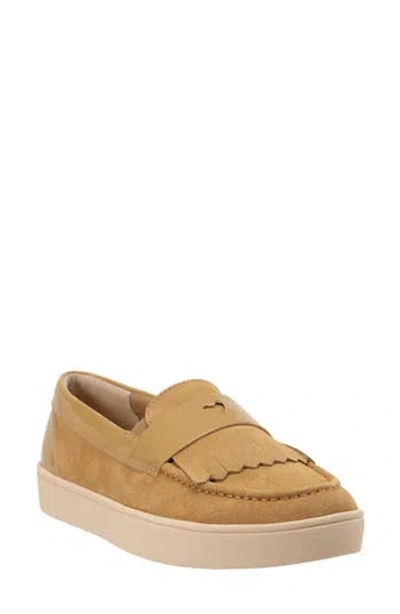 Revitalign Malibu Kiltie Leather Slip-on Sneaker In Brown