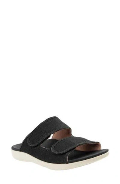 Revitalign Roma Double Strap Slide Sandal In Black