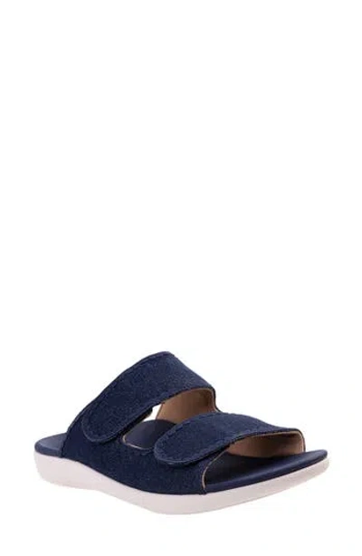 Revitalign Roma Double Strap Slide Sandal In Blue