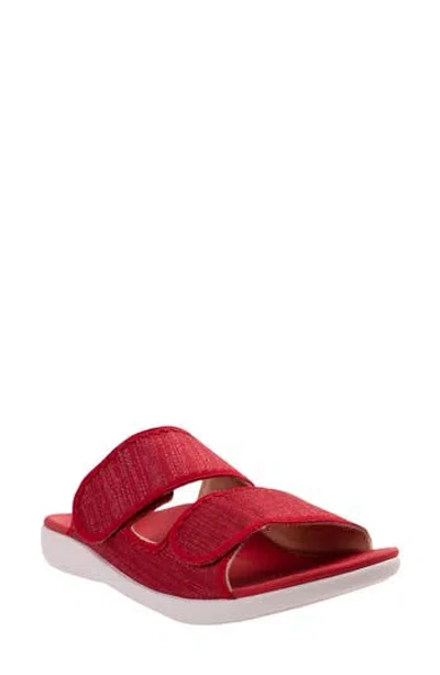 Revitalign Roma Double Strap Slide Sandal In Red