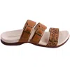 Revitalign Sandals Women's Saddle Cheetah Print Open Toe Slide Gal259 In Brown