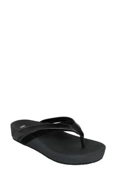 Revitalign Sandy Seas Orthotic Flip Flop In Black