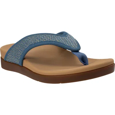 Revitalign Shoreline Raffia Flip Flop In Blue