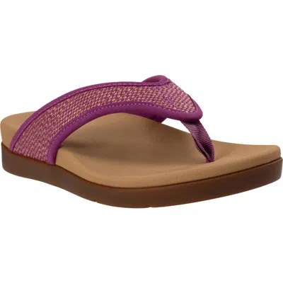 Revitalign Shoreline Raffia Flip Flop In Heather Rose