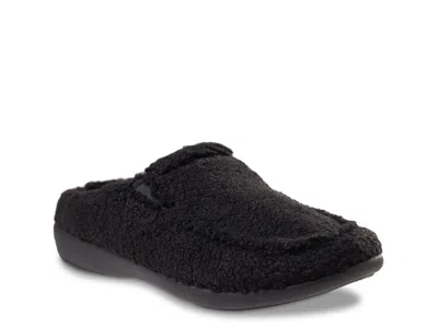 Revitalign Wide Width Siesta Teddy Slipper In Black