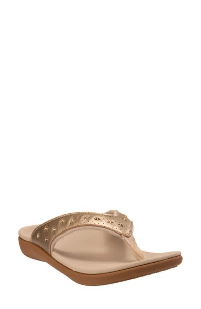 Revitalign Yumi Star Flip Flop In Gold