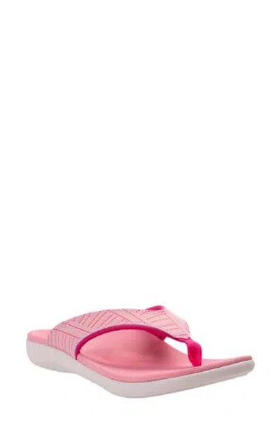 Revitalign Yumi Summer Stripe Flip Flop In Pink