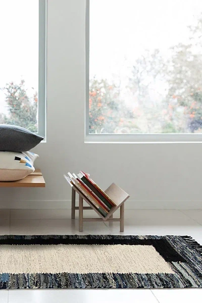 Revival Bellbottom Recycled Denim Washable Runner Rug In Light Blue At Urban Outfitters