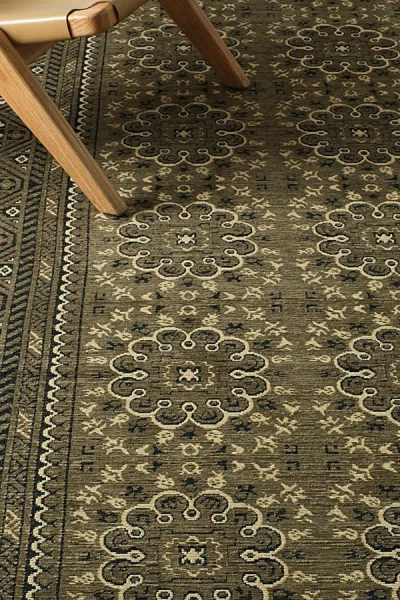 Revival Petal Slim Washable Rug In Olive At Urban Outfitters In Brown