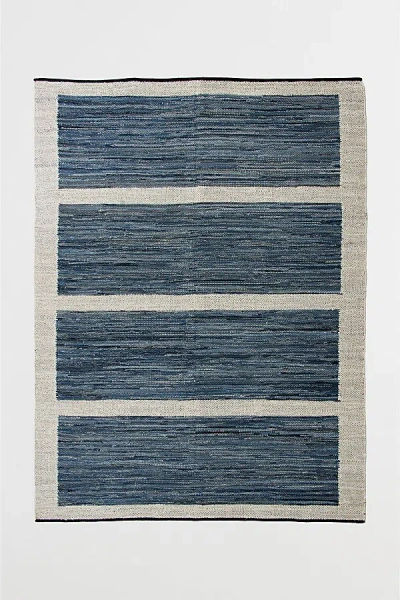 Revival Topstitch Recycled Denim Washable Rug In Tinted Denim At Urban Outfitters