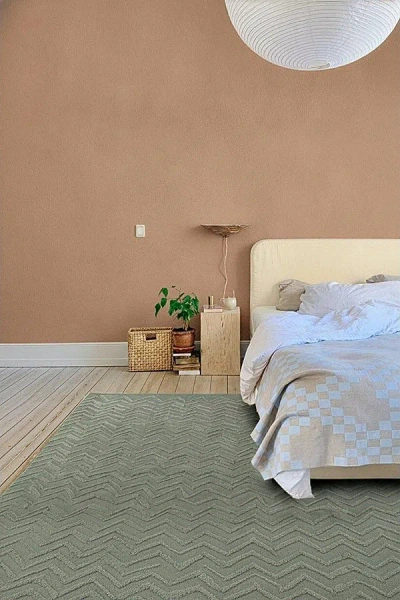 Revival Zig Washable Rug In Green At Urban Outfitters