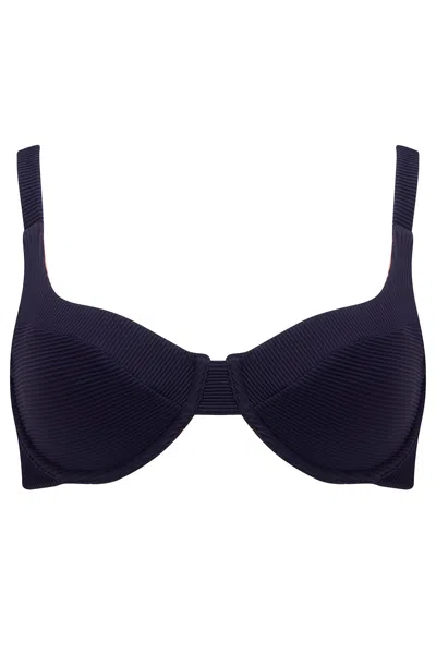 Revivre Women's Blue / Pink / Purple The Celine Bikini Bra In Reversible Azura Rose