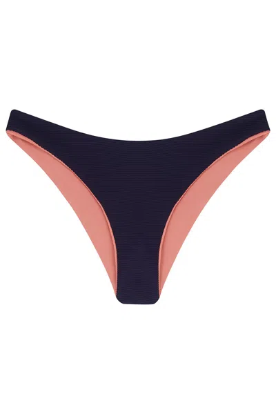 Revivre Women's Blue / Pink / Purple The Noemi Bikini Bottom In Reversible Azura Rose
