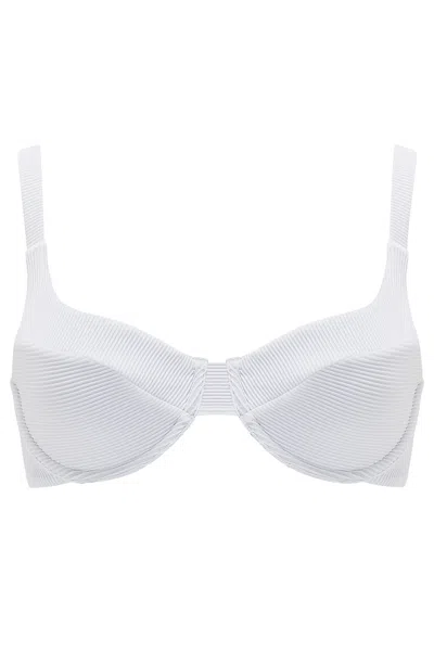 Revivre Women's Green / White The Celine Bikini Bra In Reversible White Seagrass