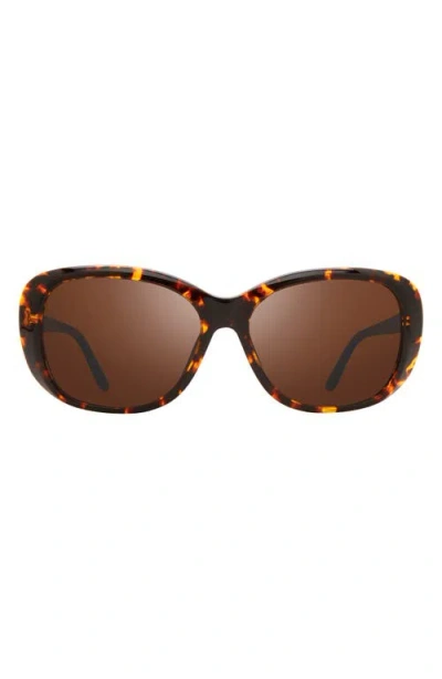 Revo 63mm Oval Polarized Sunglasses In Brown
