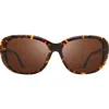 Revo 63mm Oval Polarized Sunglasses In Tortoise