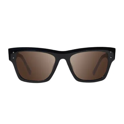 Revo Black Re1241 Indigo Bio-acetate Square Sunglasses