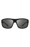 Revo Caper Polarized Rectangular Sunglasses In Matte Black/grey