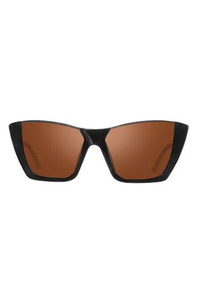 Revo Chelsea 56mm Polarized Cat Eye Sunglasses In Brown