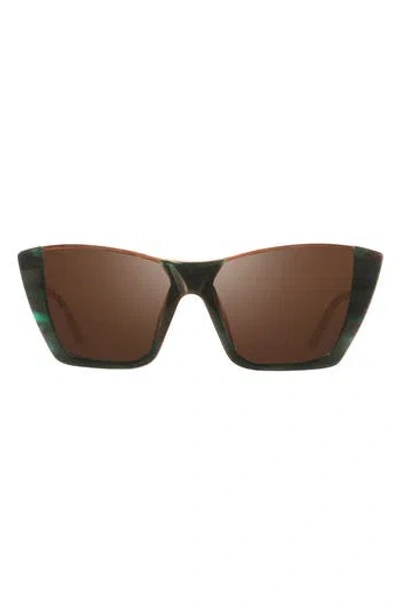 Revo Chelsea 56mm Polarized Cat Eye Sunglasses In Brown