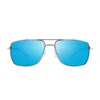 Revo Chrome Ray Titanium-blend Rectangular Sunglasses In Blue