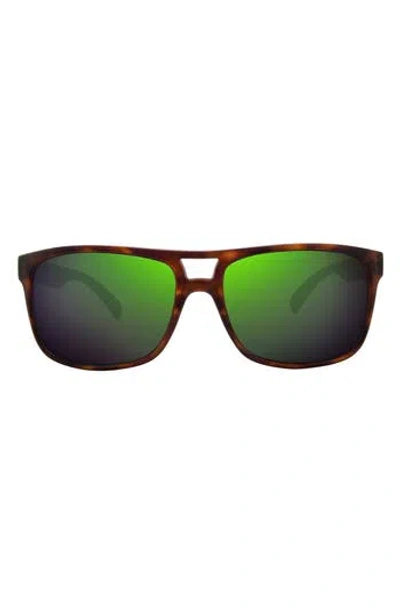 Revo Cooper 65mm Polarized Wrap Sunglasses In Green